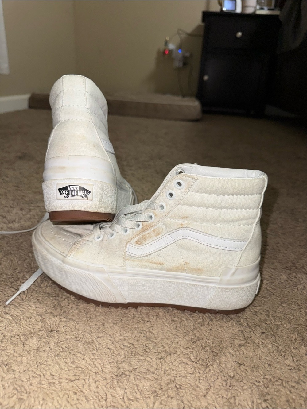 Vans White High-Top Platform Sneakers